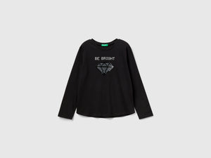 T-shirt 100% cotone con paillettes