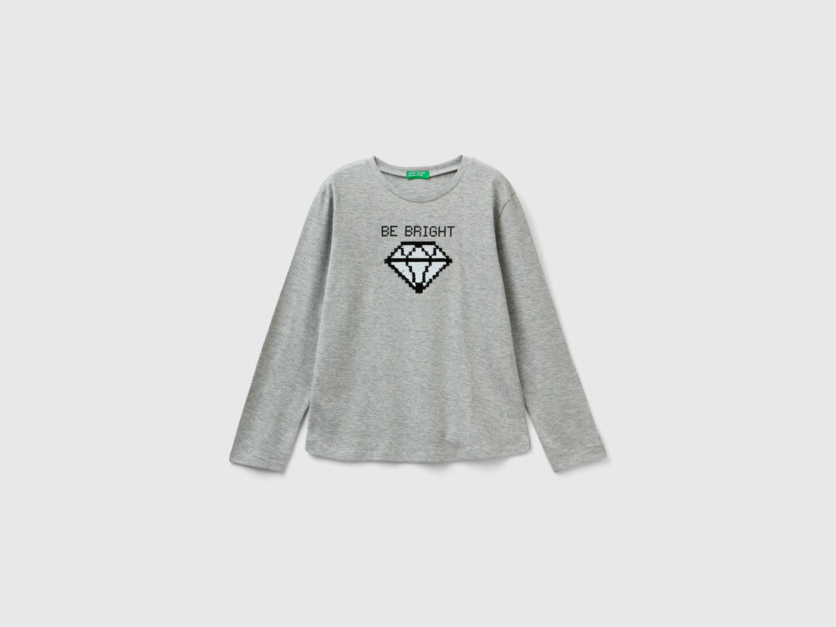 T-shirt 100% cotone con paillettes