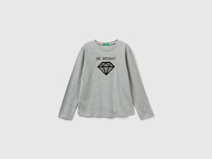 T-shirt 100% cotone con paillettes