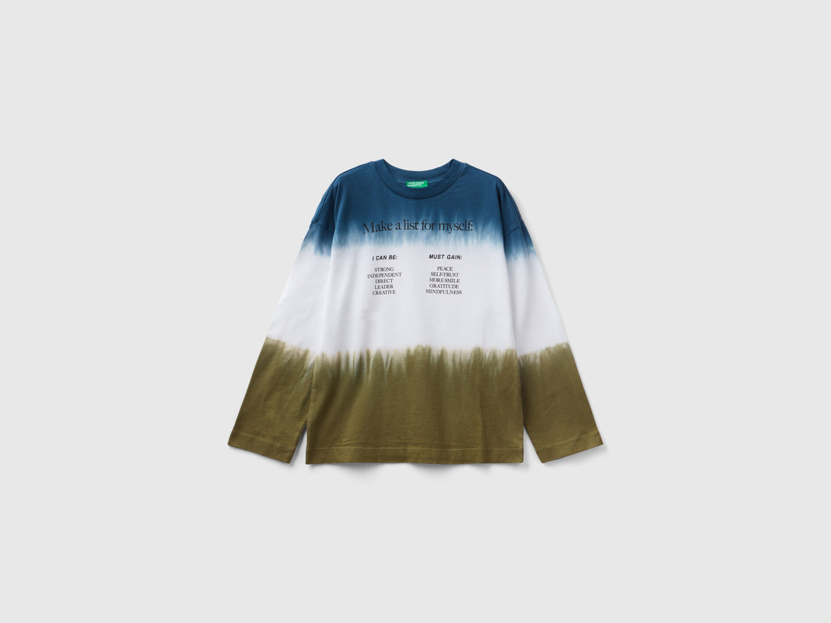 T-shirt dip dye con stampa
