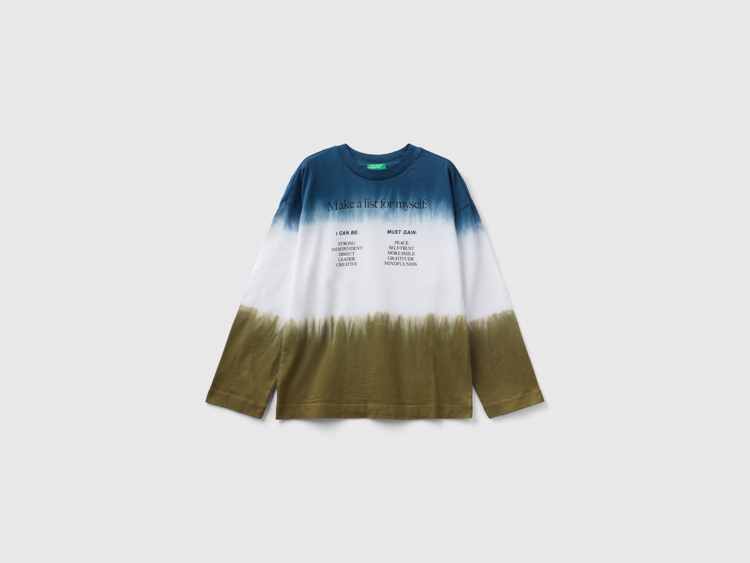 T-shirt dip dye con stampa da bambino multi-color | Benetton Outlet