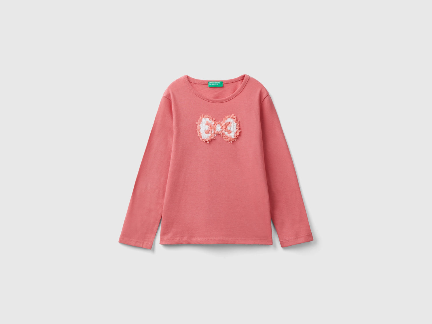 T-shirt con applicazione effetto petali da bimba salmone | Benetton Outlet