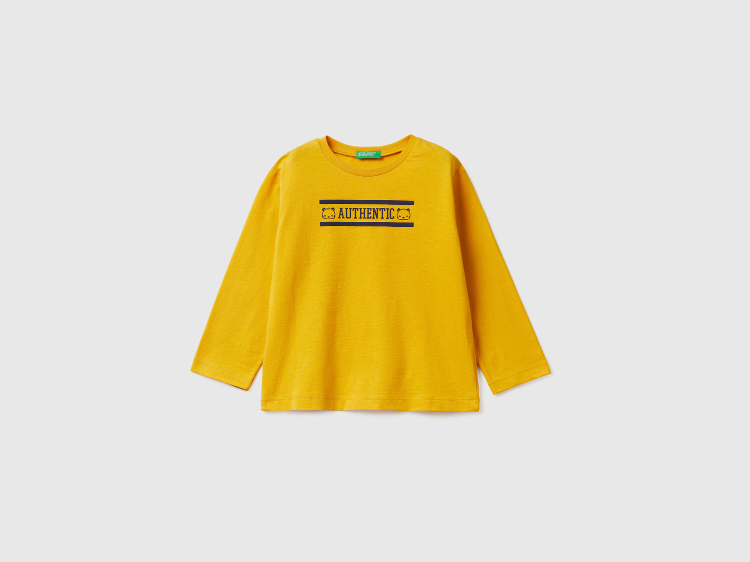 T-shirt con stampa slogan da bimbo giallo | Benetton Outlet