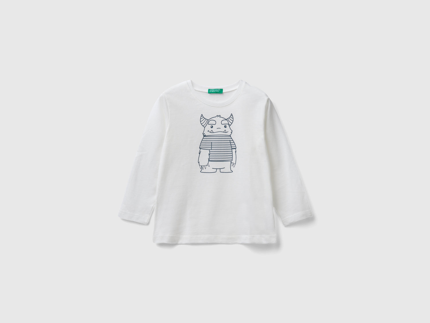 Maglietta in cotone con stampa da bimbo bianco panna | Benetton Outlet