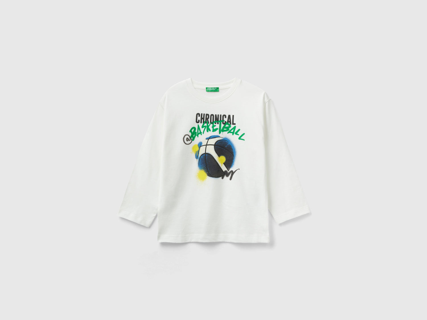 T-shirt girocollo con stampa da bimbo bianco panna | Benetton Outlet