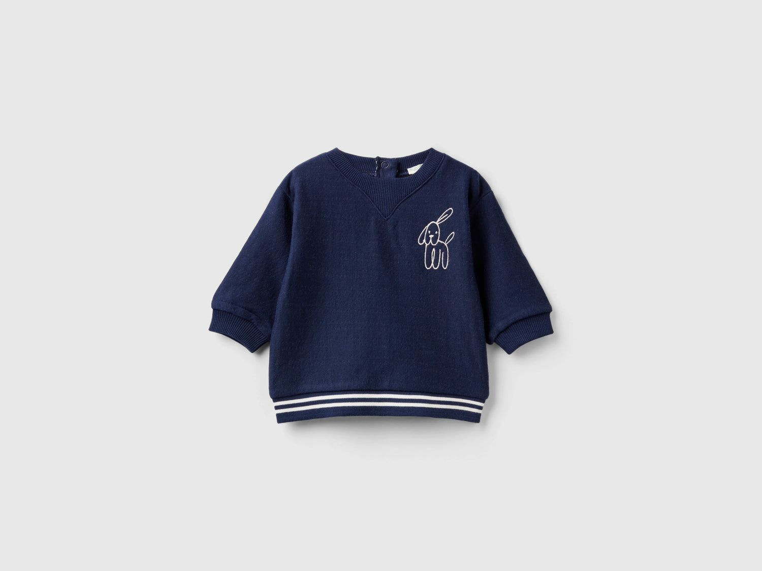 Felpa chiusa con stampa da neonato blu scuro | Benetton Outlet