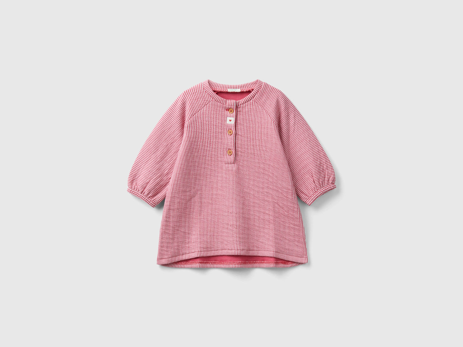 Vestido de rayas en puro algodón. da neonato salmone | Benetton Outlet