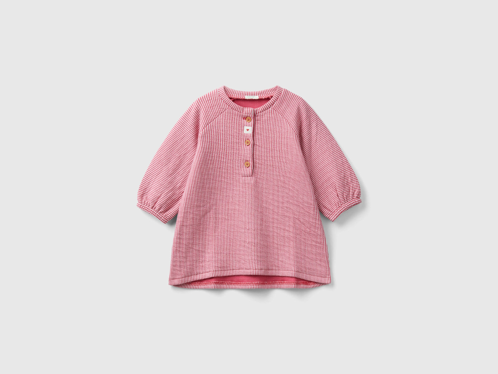 Vestito a righe in puro cotone da neonato salmone | Benetton Outlet