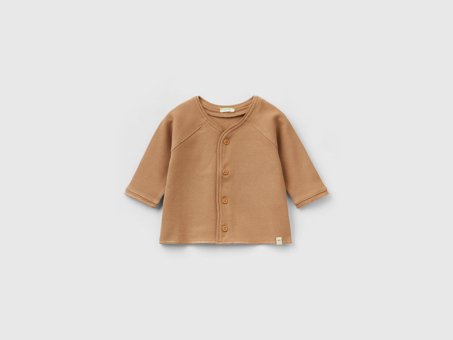Felpa con bottoni da neonato cammello | Benetton Outlet