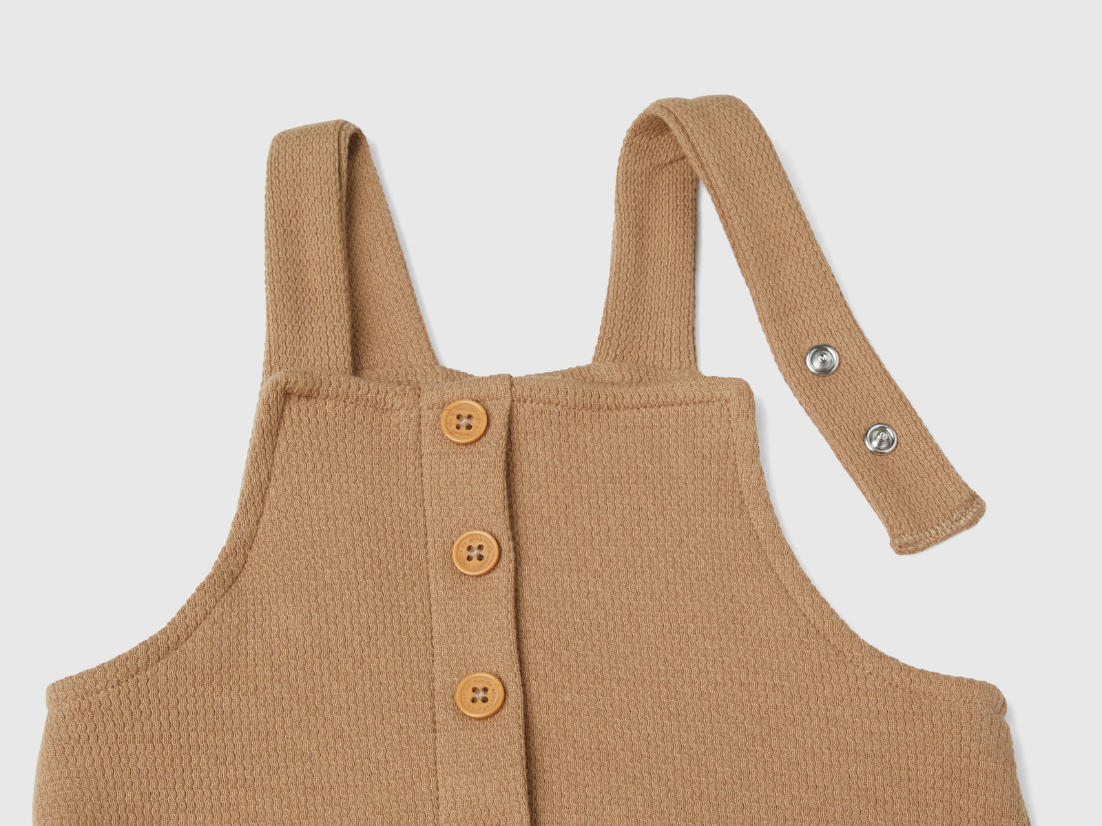 Salopette con bottoni da neonato cammello 3 | Benetton Outlet