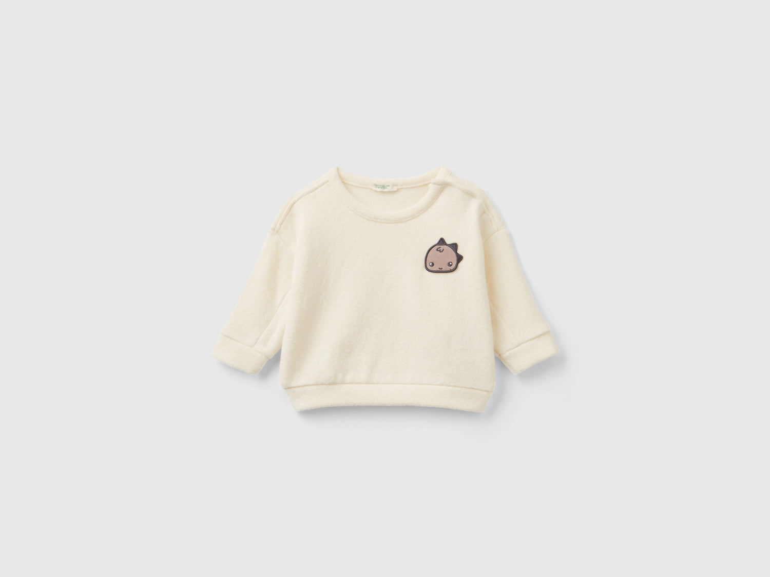 Felpa in misto cotone riciclato da neonato bianco panna | Benetton Outlet