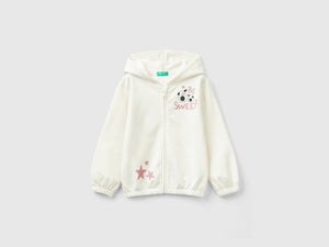 Sudadera cálida con cremallera y purpurina