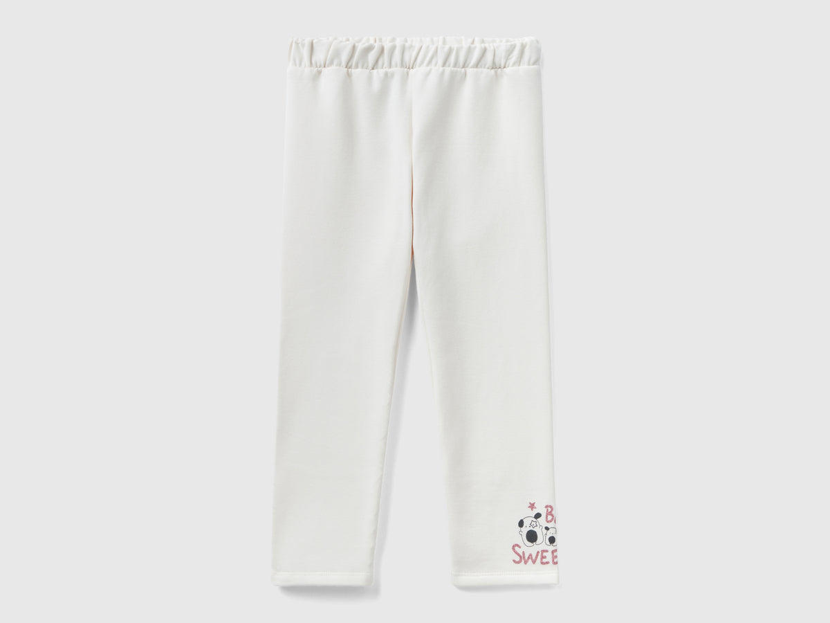 Warm leggings with glitter print