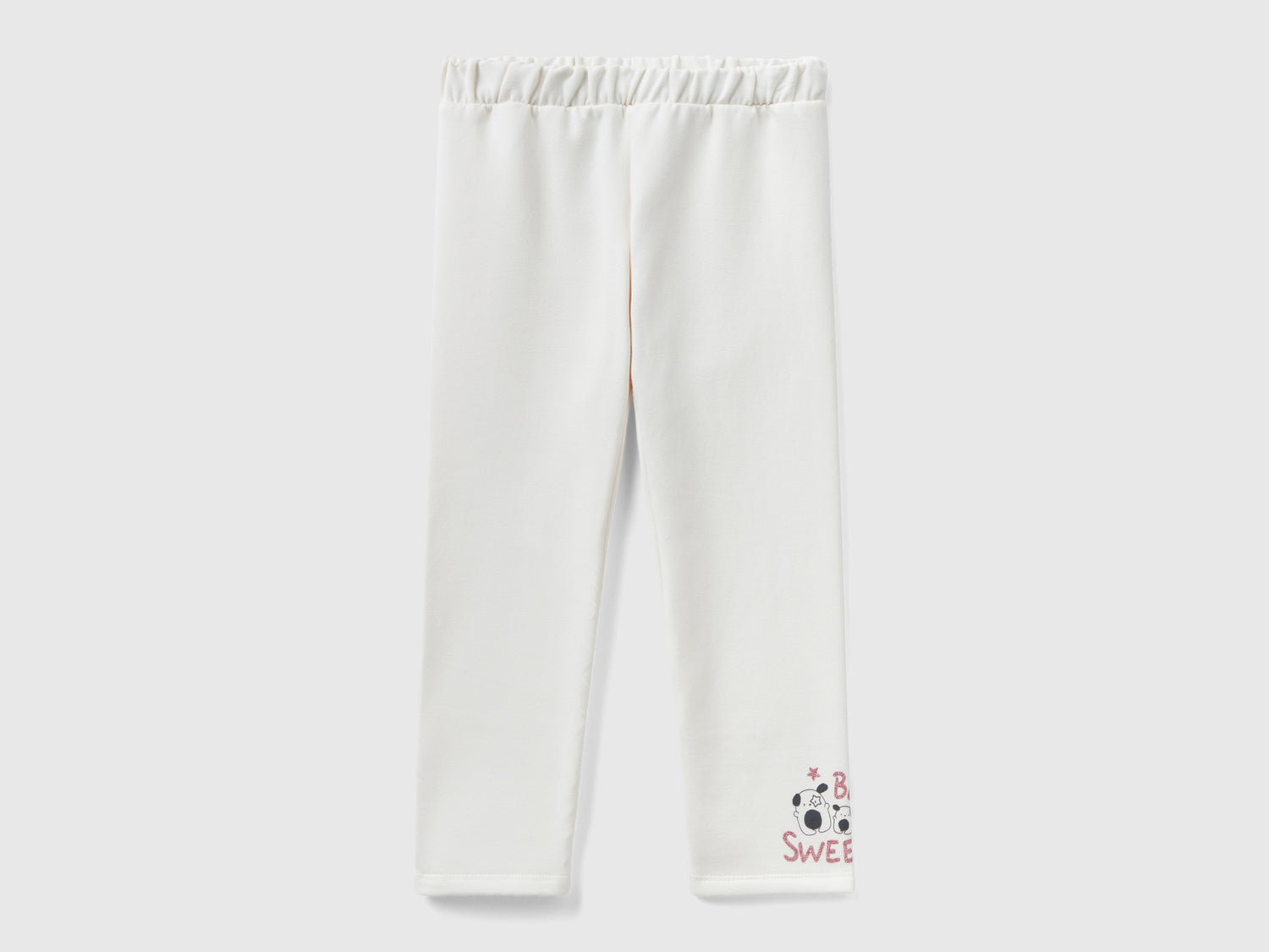 Leggings cálidos con estampado de purpurina da bimba bianco panna | Benetton Outlet