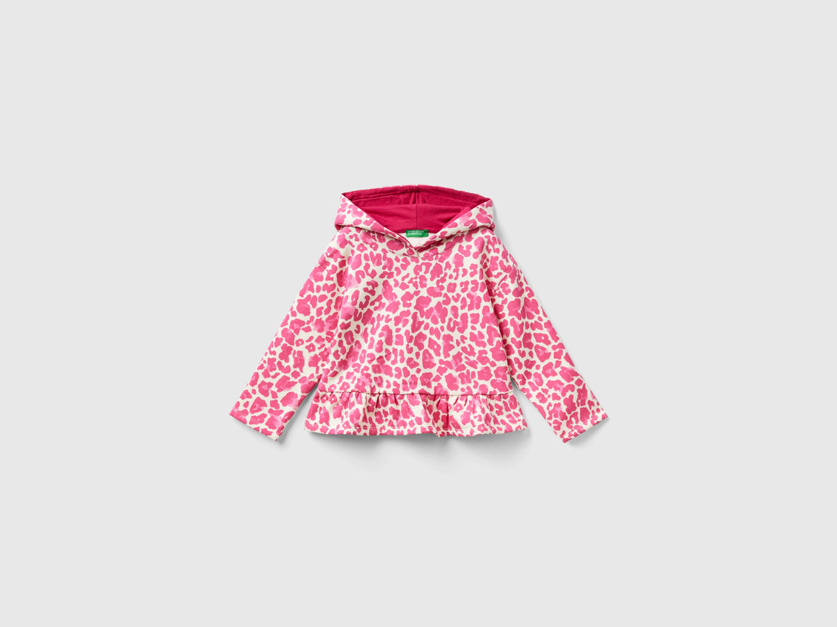 Felpa animalier con balza