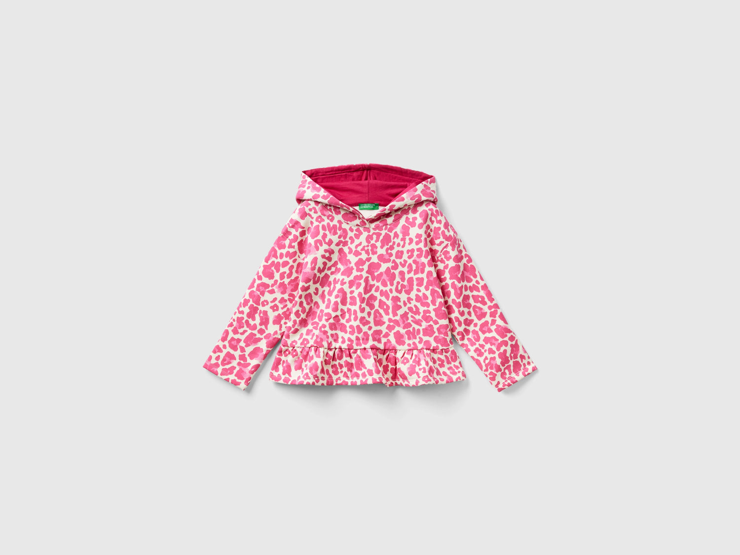 Felpa animalier con balza da bimba multi-color | Benetton Outlet