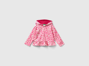 Felpa animalier con balza