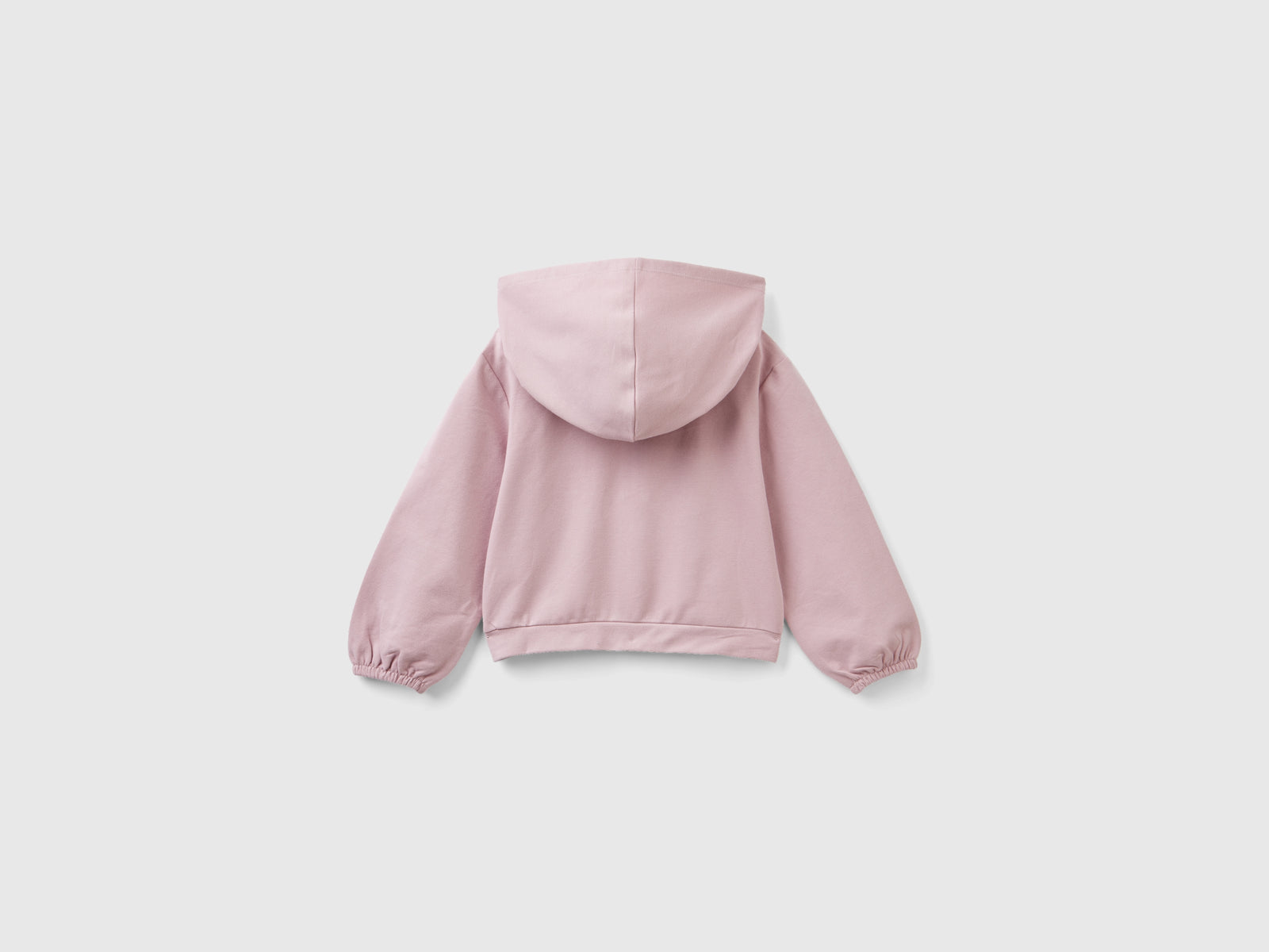 Felpa cropped con dettagli a righe da bimba rosa 2 | Benetton Outlet