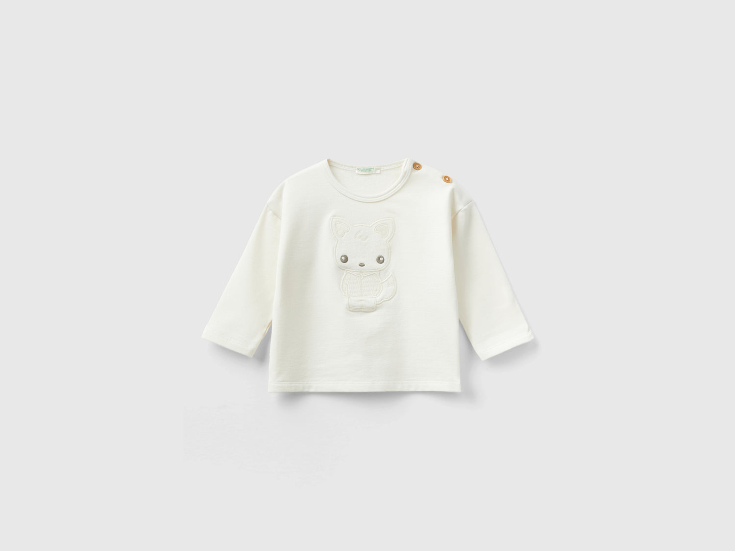 Calda t-shirt con patch da neonato bianco panna | Benetton Outlet