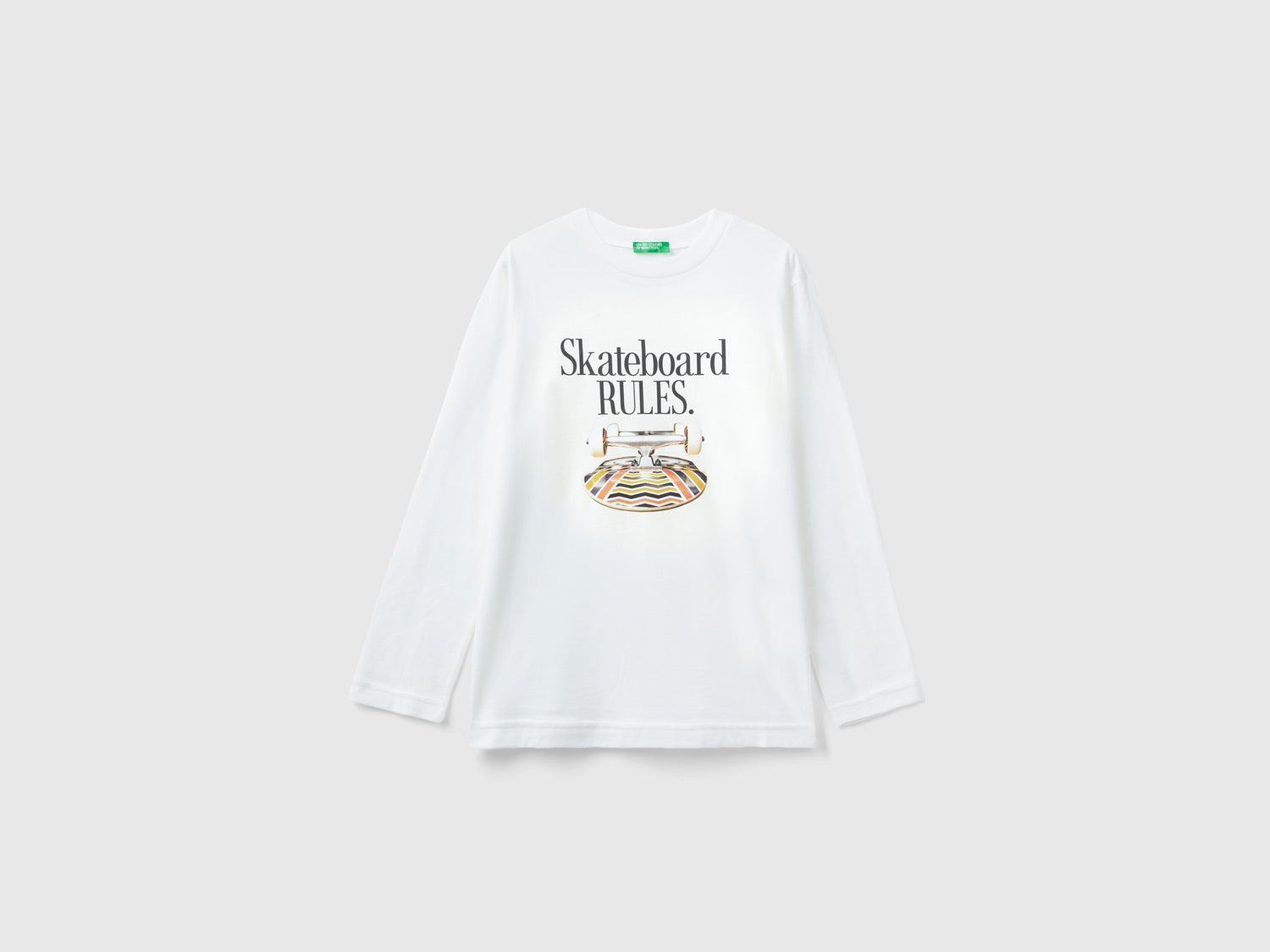 T-shirt con stampa fotografica da bambino bianco panna | Benetton Outlet