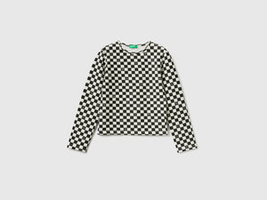 Camiseta de cuadros de algodón elástico