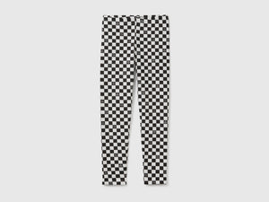 Leggings a scacchi in cotone stretch