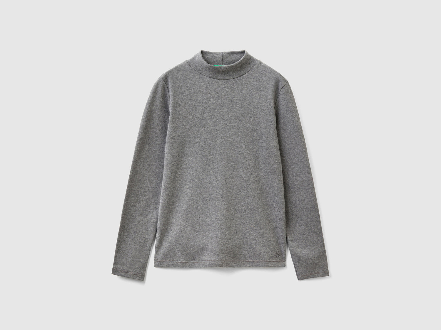 Maglietta in puro cotone biologico da bambina grigio scuro | Benetton Outlet