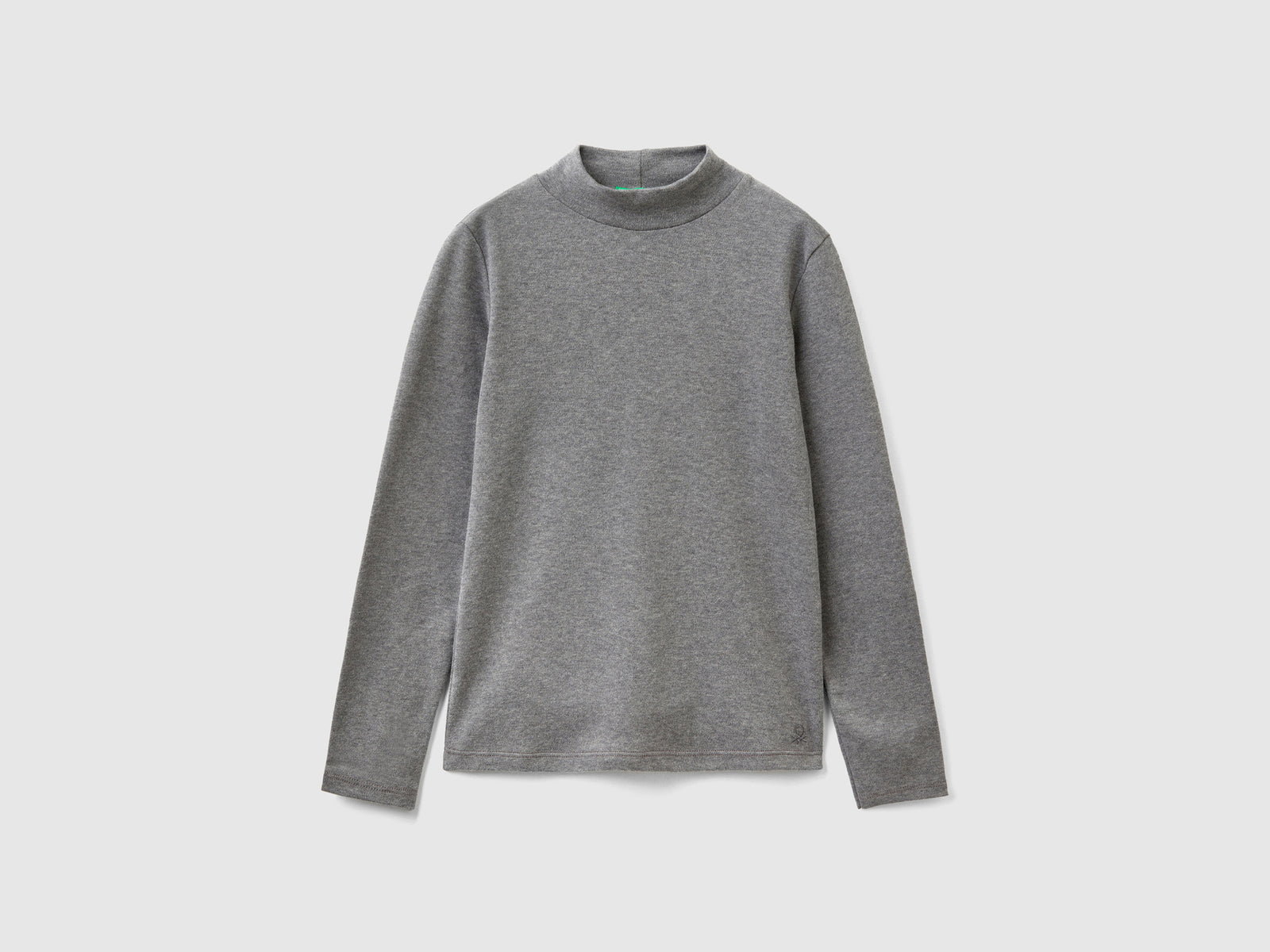 Maglietta in puro cotone biologico da bambina grigio scuro | Benetton Outlet