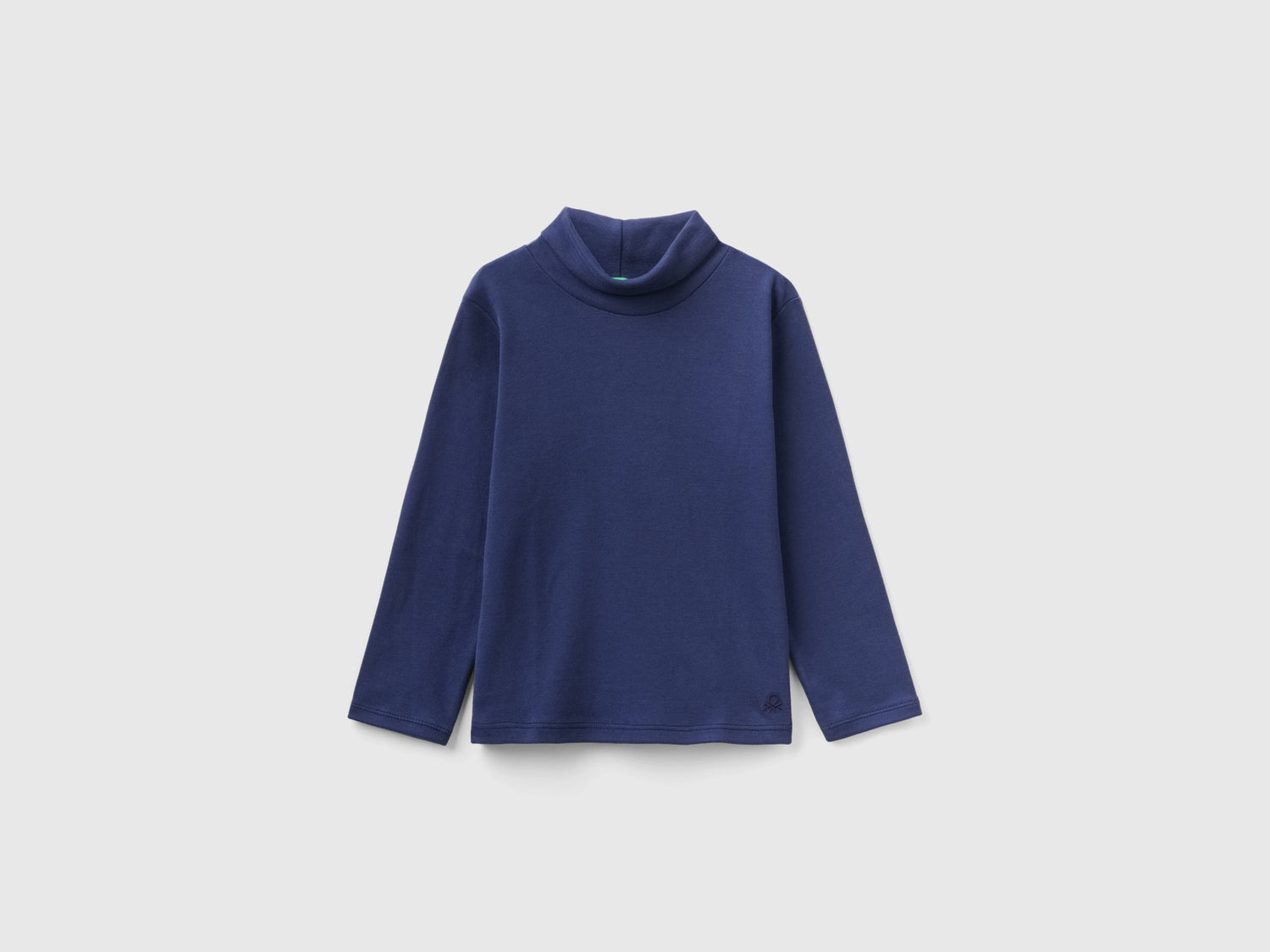 T-shirt dolcevita in caldo cotone bio da bimba blu scuro | Benetton Outlet