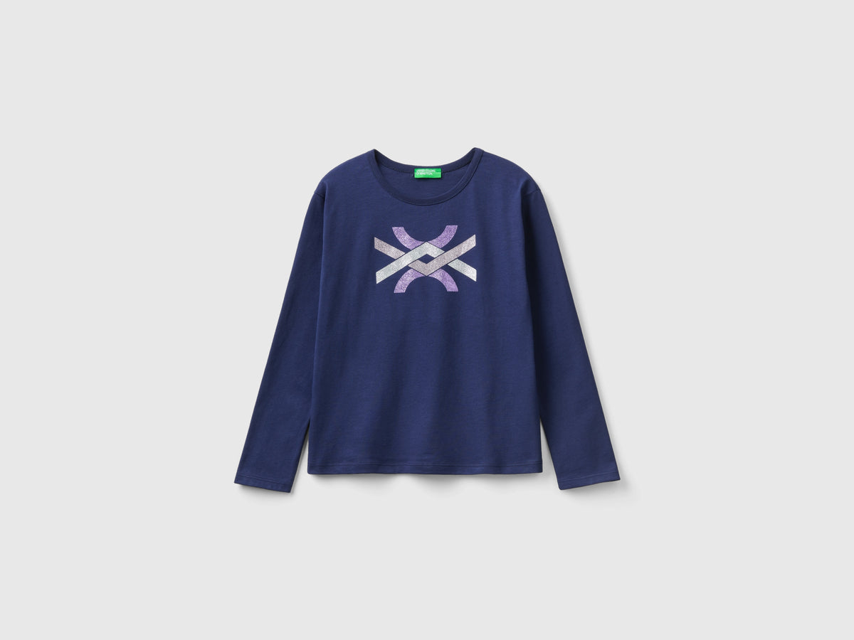 Camiseta cálida de algodón orgánico con purpurina