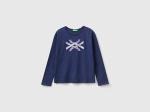 Camiseta cálida de algodón orgánico con purpurina