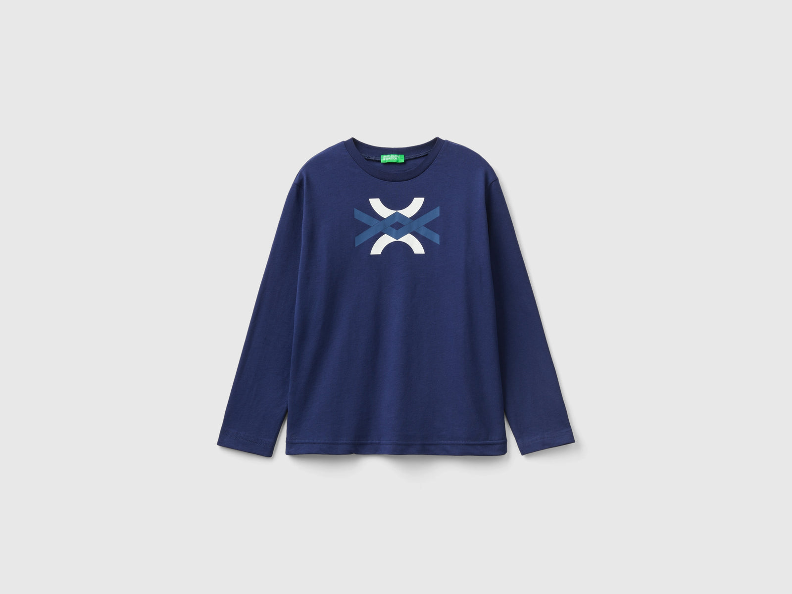 Calda maglietta con stampa logo da bambino blu scuro | Benetton Outlet
