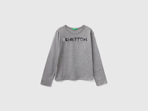 T-shirt in caldo cotone bio con paillettes