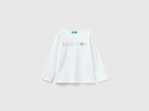 T-shirt con stampa glitter in cotone bio