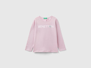 T-shirt con stampa glitter in cotone bio