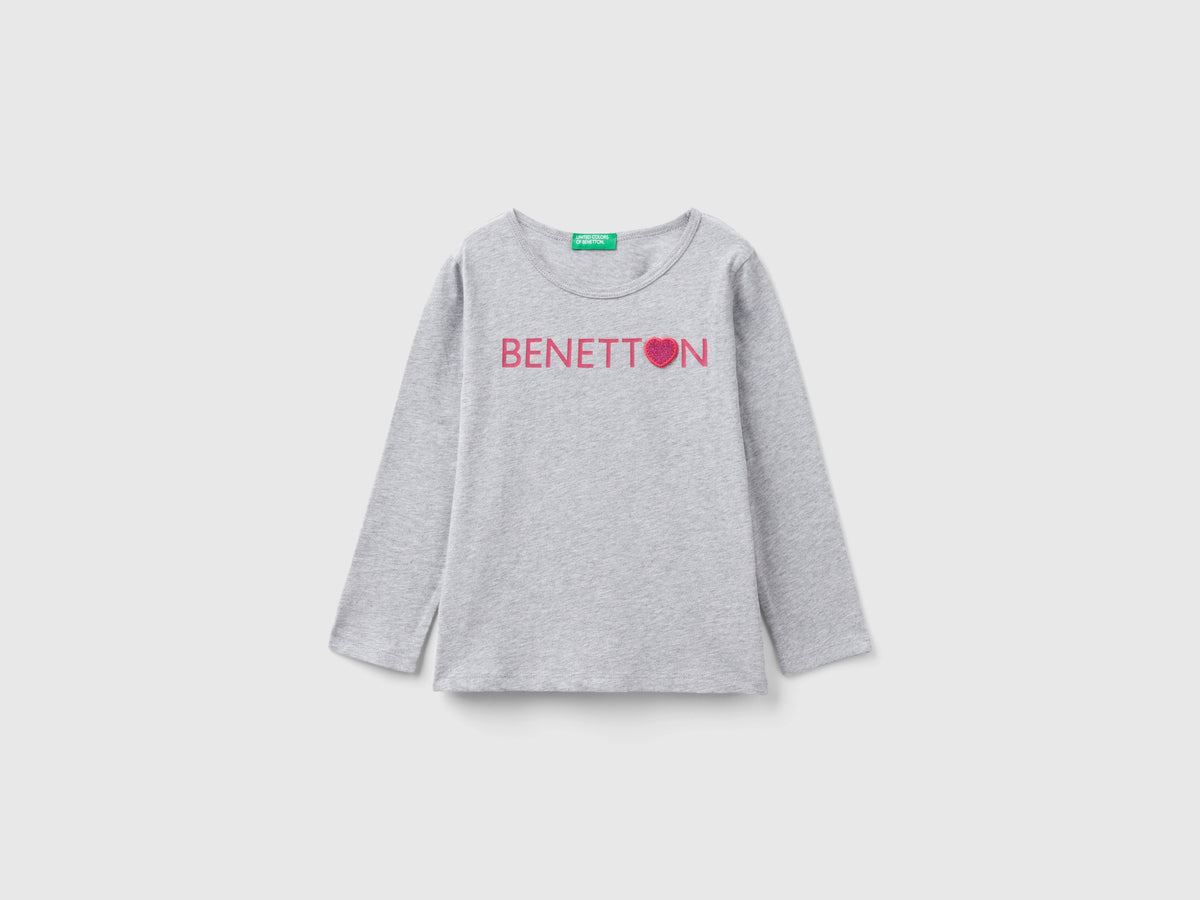 T-shirt con stampa glitter in cotone bio