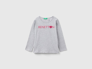 T-shirt con stampa glitter in cotone bio