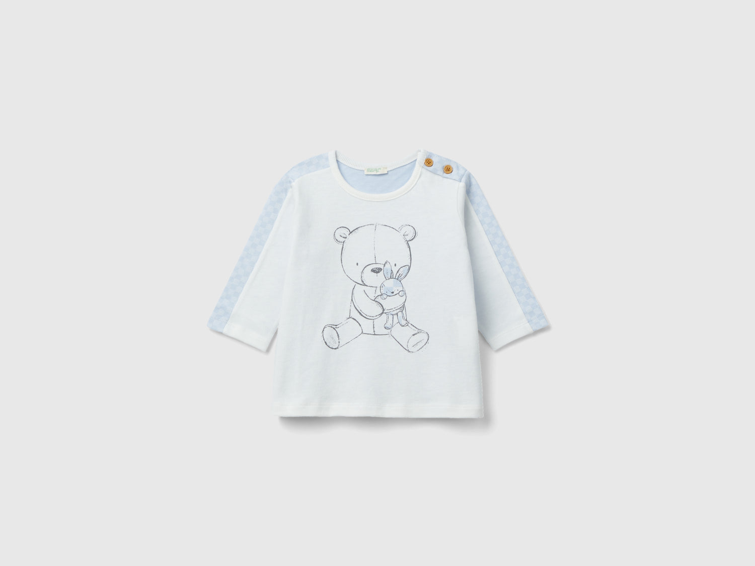 T-shirt optical con stampa orsetto da neonato azzurro | Benetton Outlet