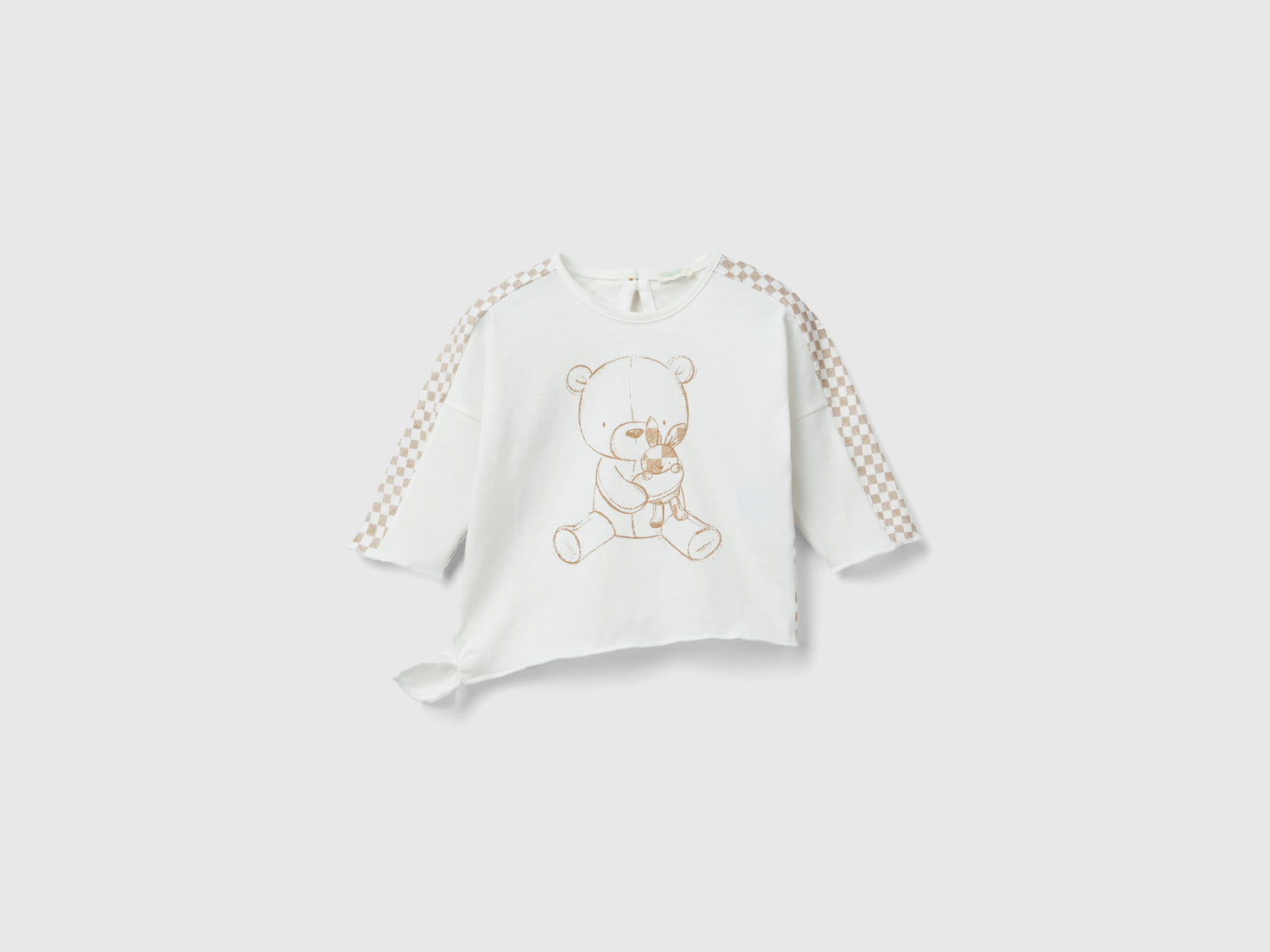 T-shirt optical con nodo da neonato bianco panna | Benetton Outlet