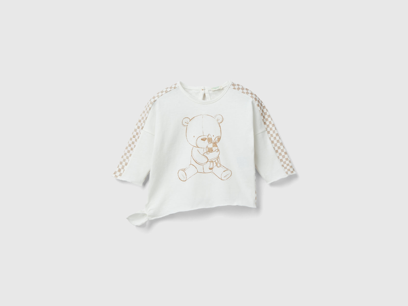 T-shirt optical con nodo da neonato bianco panna | Benetton Outlet
