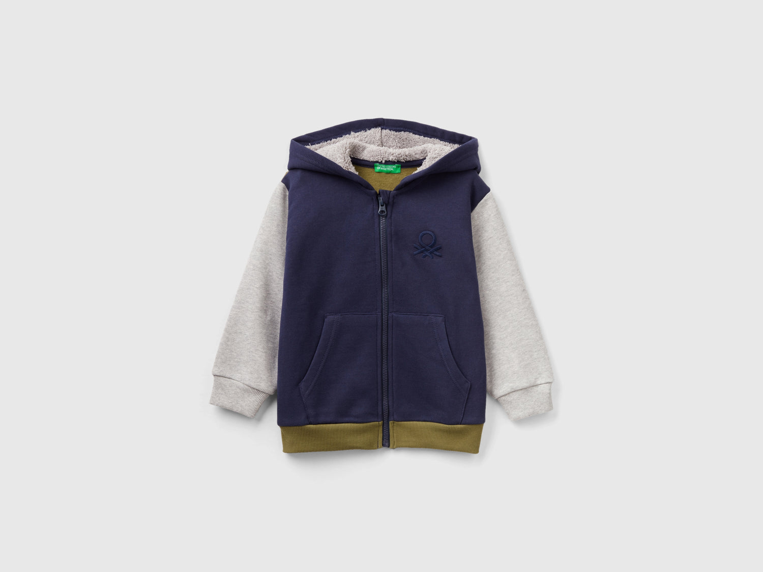 Felpa con cappuccio foderato da bimbo multi-color | Benetton Outlet