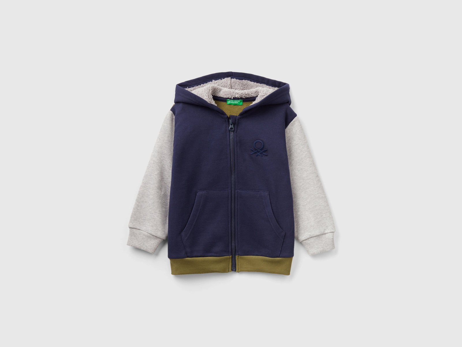 Felpa con cappuccio foderato da bimbo multi-color | Benetton Outlet