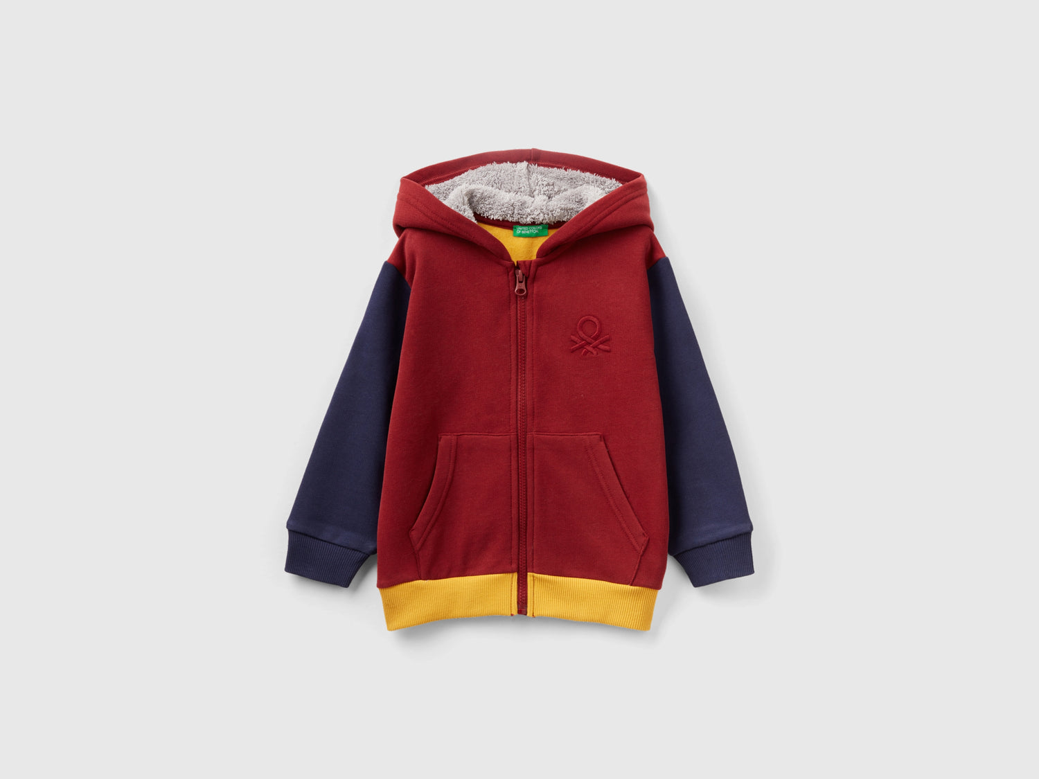 Felpa con cappuccio foderato da bimbo multi-color | Benetton Outlet