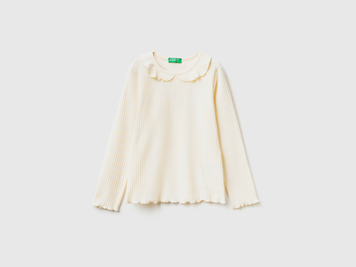 T-shirt con colletto a manica lunga