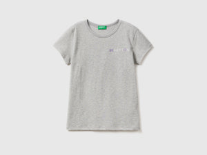 T-shirt con logo glitter in cotone bio
