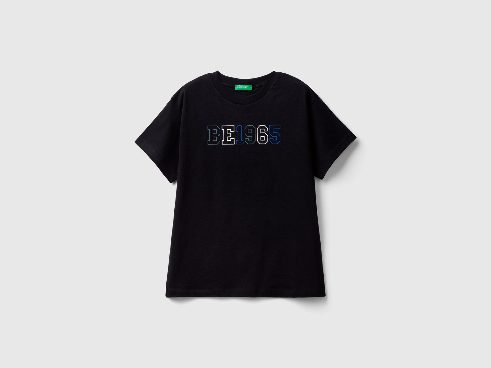 100% organic cotton T-shirt da bambino nero | Benetton Outlet
