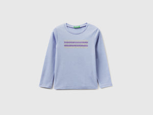 T-shirt in cotone bio con stampa glitter