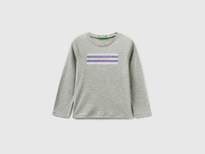 Organic cotton T-shirt with glitter print