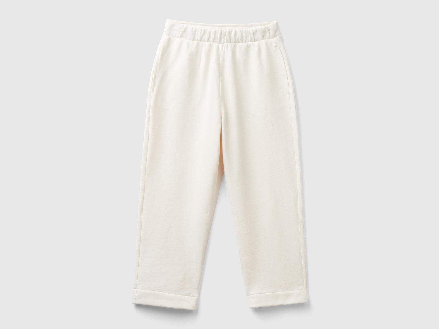 Pantalones de chándal de cintura alta da bambina bianco panna | Benetton Outlet