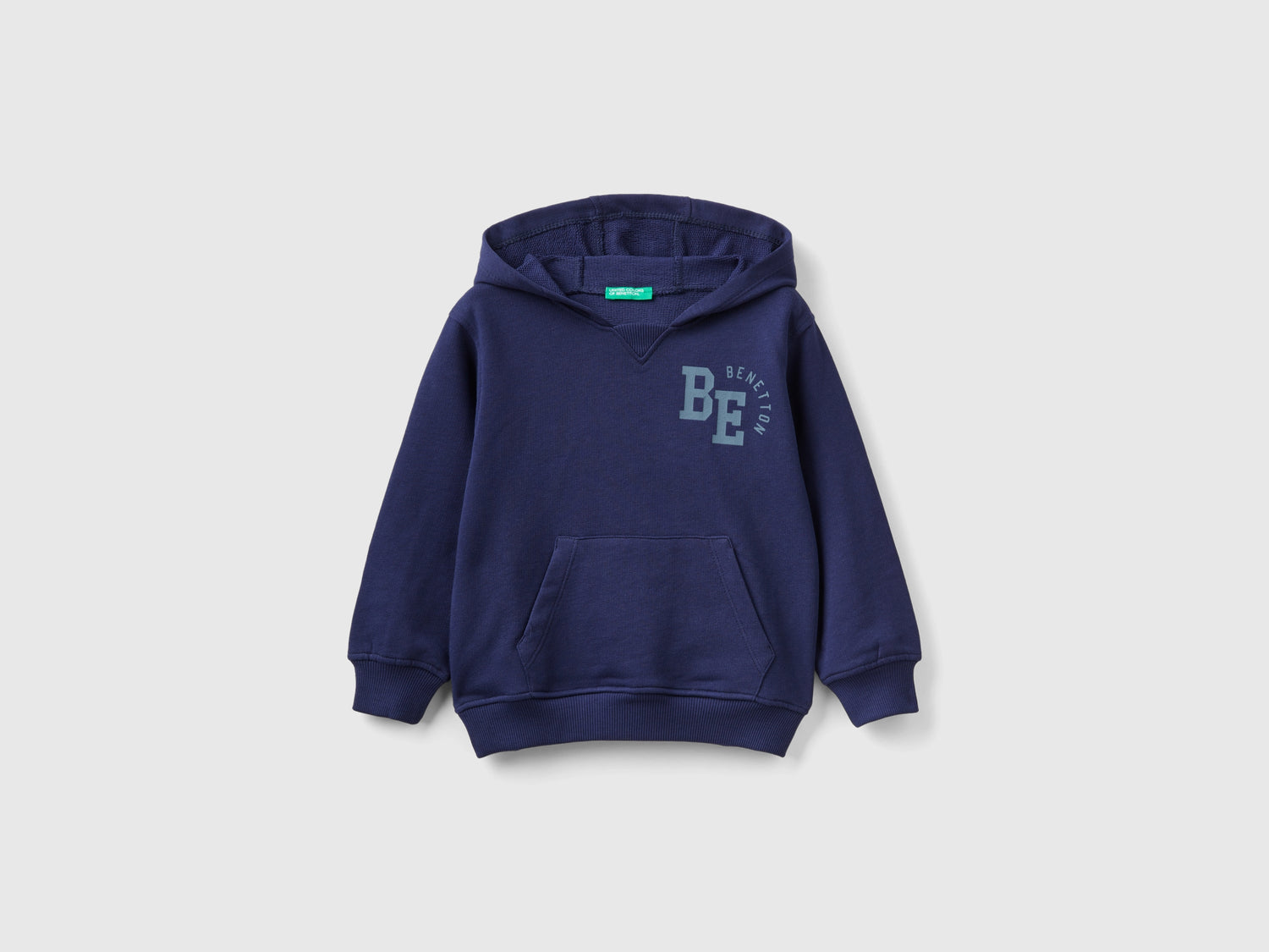 Felpa con cappuccio 100% cotone da bimbo blu scuro | Benetton Outlet